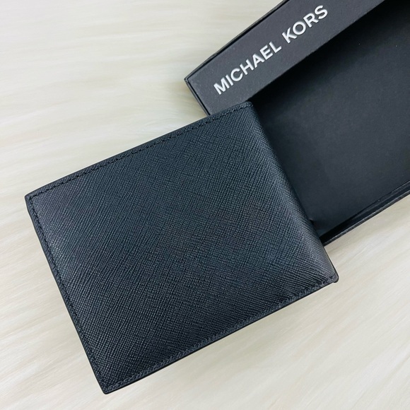 Michael Kors Andy Slim Billfold Wallet Black Saffiano Leather Gift Box - Picture 5 of 9